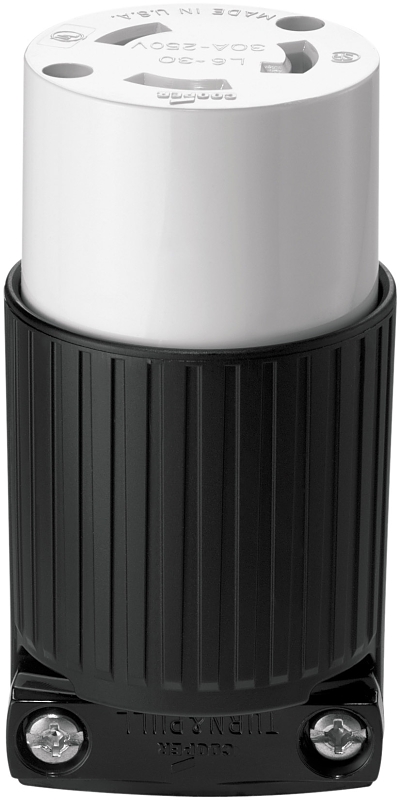 CONN LCK 30A BLK/WHT          