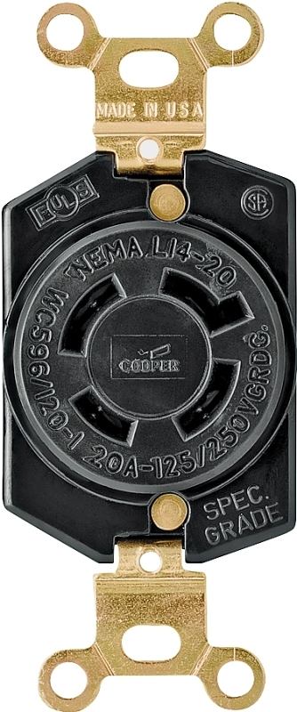 RECPT SINGLE 4WRE 20A 120/250V