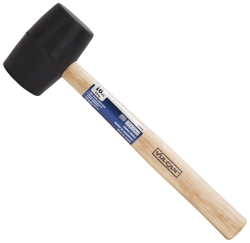 MALLET RUBBER WOOD HANDLE 16OZ