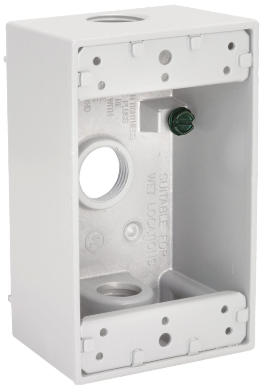 BOX OUTLET ALUM 1G 18.3 CU WHT