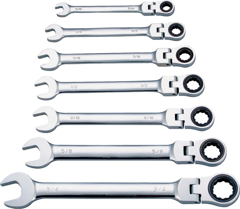 WRENCH RCHT SET 7PC SAE FLEXHE