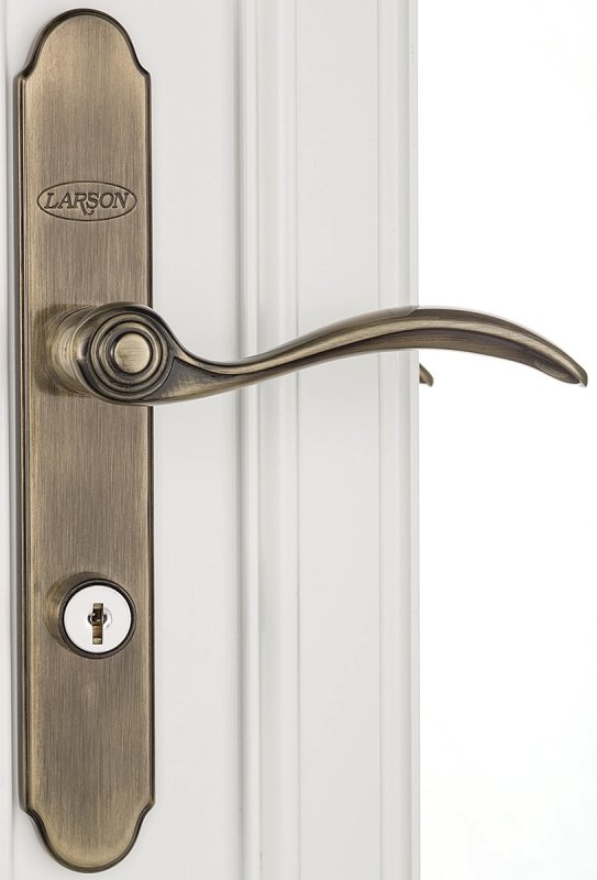 DOOR HANDLE SET ANTIQUE BRASS 