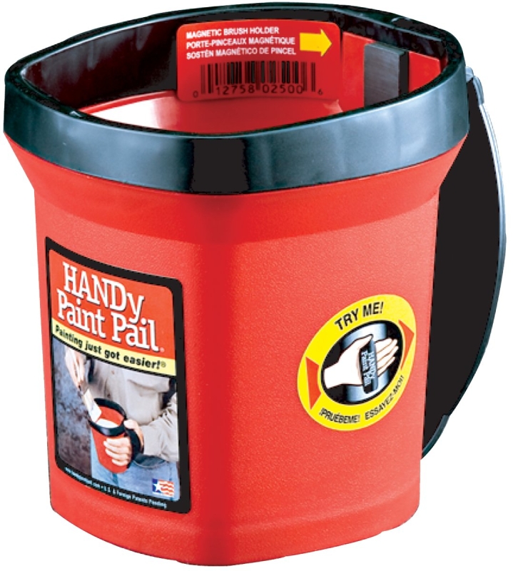 PAIL PAINT HANDY RED 5X5X6IN  
