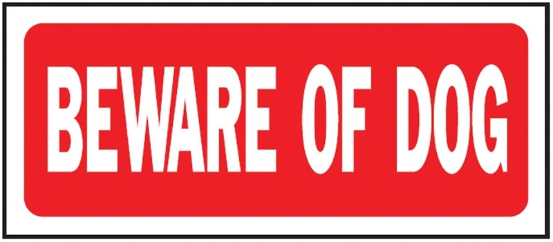 [9545179] SIGN BEWARE OF DOG 6X14IN PLST