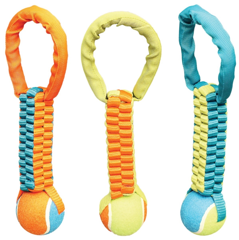 TOY PET TUG NYLON TENNISBALL  