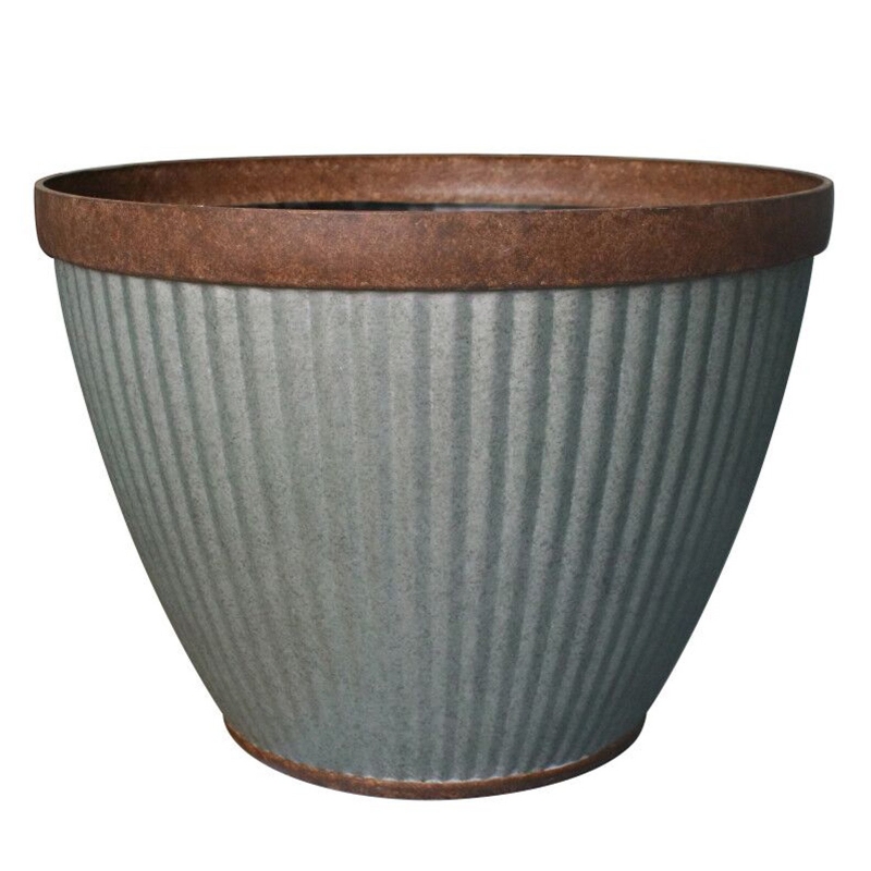 PLANTER ROUND RUSTIC GALV 10IN