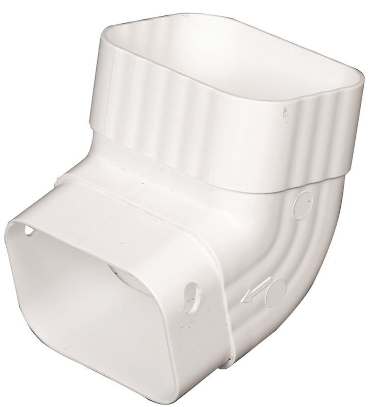 DOWNSPOUT ELBOW A WHITE VINYL 