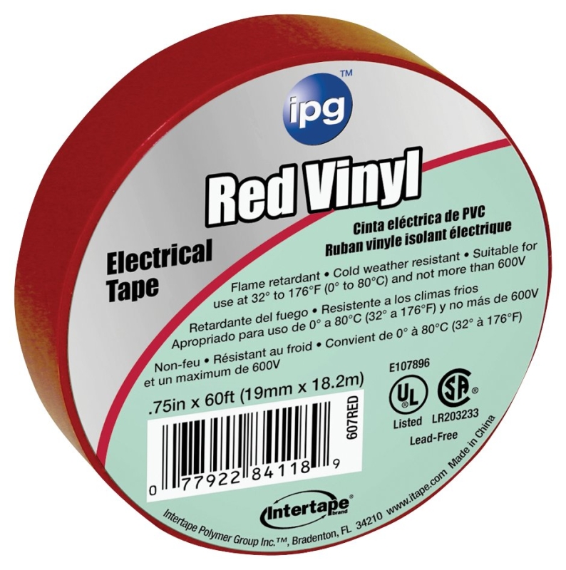 3/4X60FT RED VINYL ELEC TAPE  
