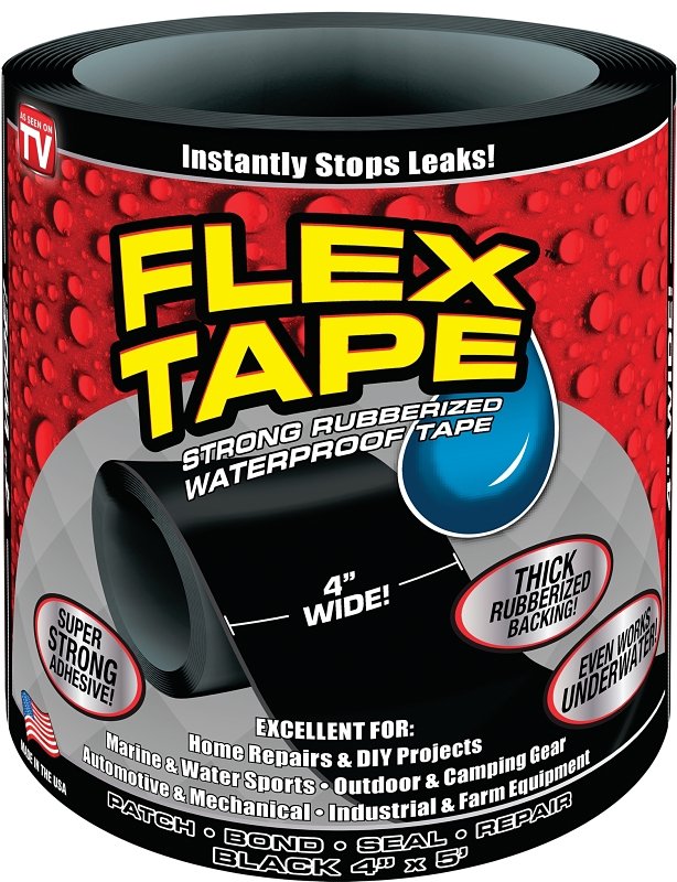 [3330347] TAPE FLEX BLACK 4IN X 5FT     