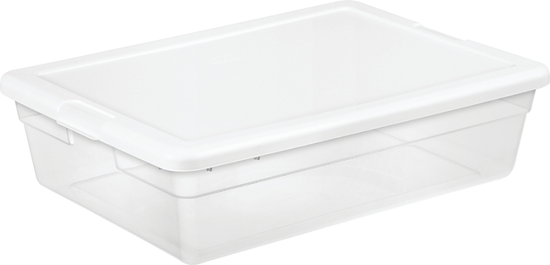 BASKET STORAGE 28QT WHITE LID 