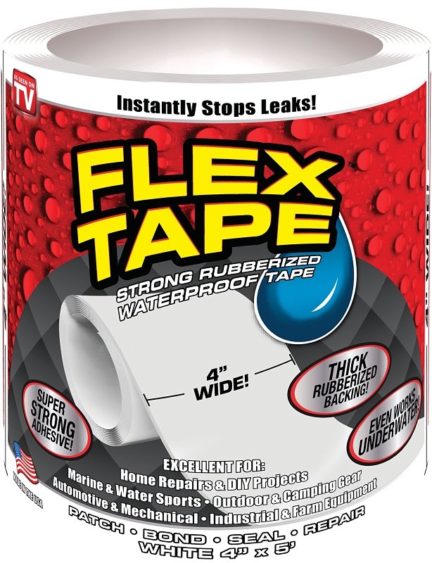 TAPE FLEX WHITE 4IN X 5FT     