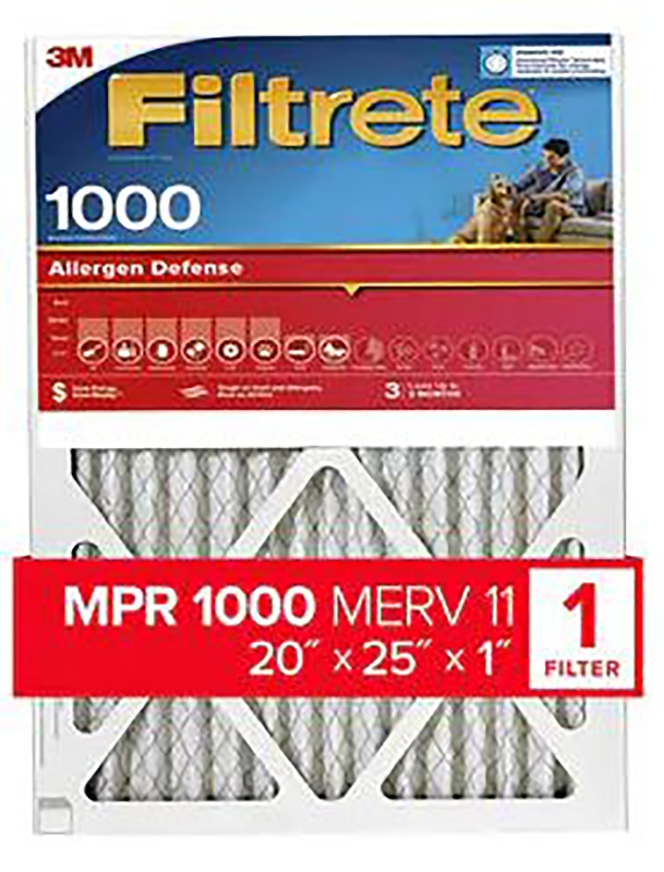 FILTER AC MICRO 20X25X1IN     