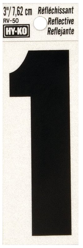 NUMBER HOUSE 1 3IN REFL BLK   