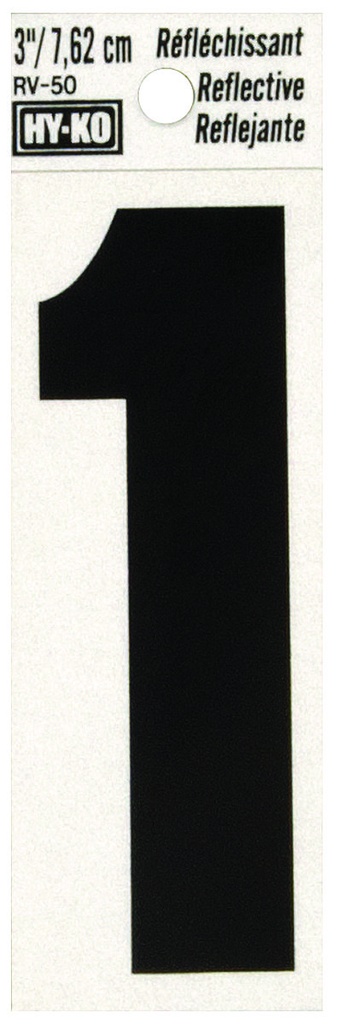 NUMBER HOUSE 1 3IN REFL BLK   