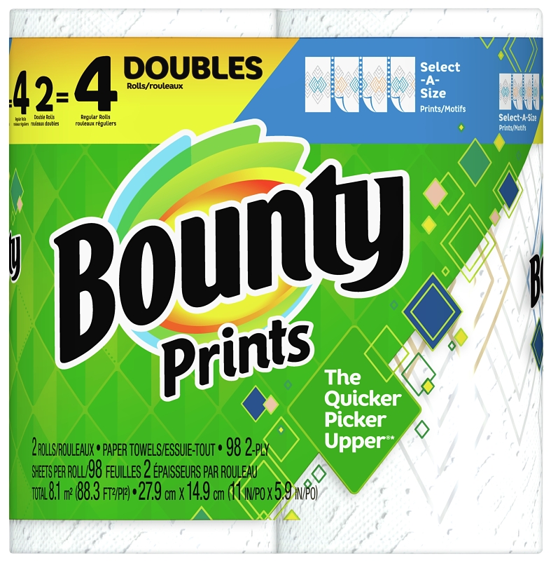 TOWEL PAPER PRT 2-DBL ROLL WHT