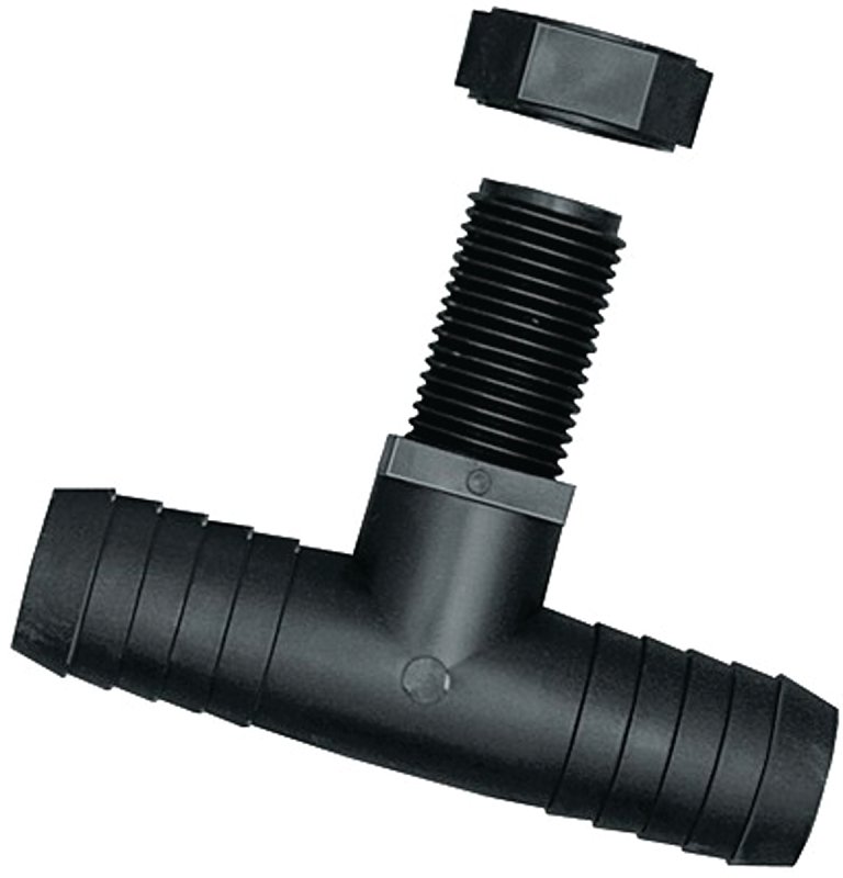 TEE POLY 3/8 BARB X 11/16M UN 
