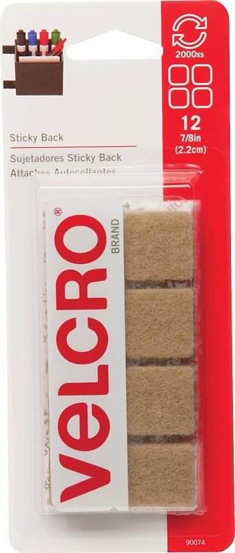 FASTENER VELCRO SQ 7/8IN BEIGE