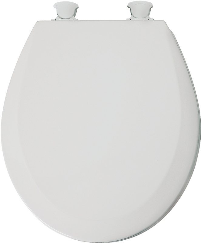 TOILET SEAT RND WOOD WHITE    