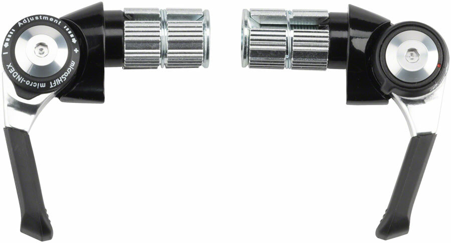 microSHIFT Bar End Shifter Set, 8-Speed Road, Double/Triple, Shimano Compatible, Black  