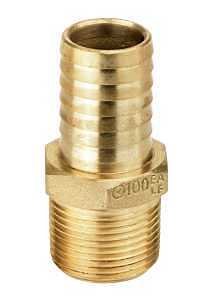 [4008231] MA100NL 1 in. Yellow Brass - Male Adapter with Barbed End