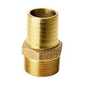 MA125NL 1.25 in. Yellow Brass - Male Adapter with Barbed End