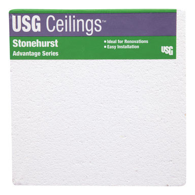 Usg Stonehurst Ceiling Tile 2   X 4   X 9/16   Square Edge Mineral Fiber White