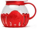 Micro-Pop DST Popcorn Popper, 3 Qt Capacity, Glass, Red, Ergonomic Handle