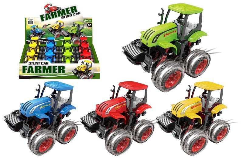 [7550171] Diamond Visions Pull-Back Farm Tractor Plastic 1 Pack (Pack of 12)