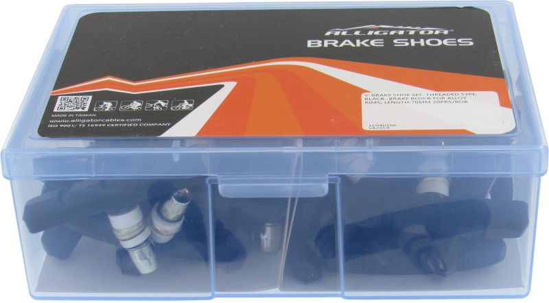 VB-632 THREADED V-BRAKE SHOES 60mm 64g BLK 20pr/BOX