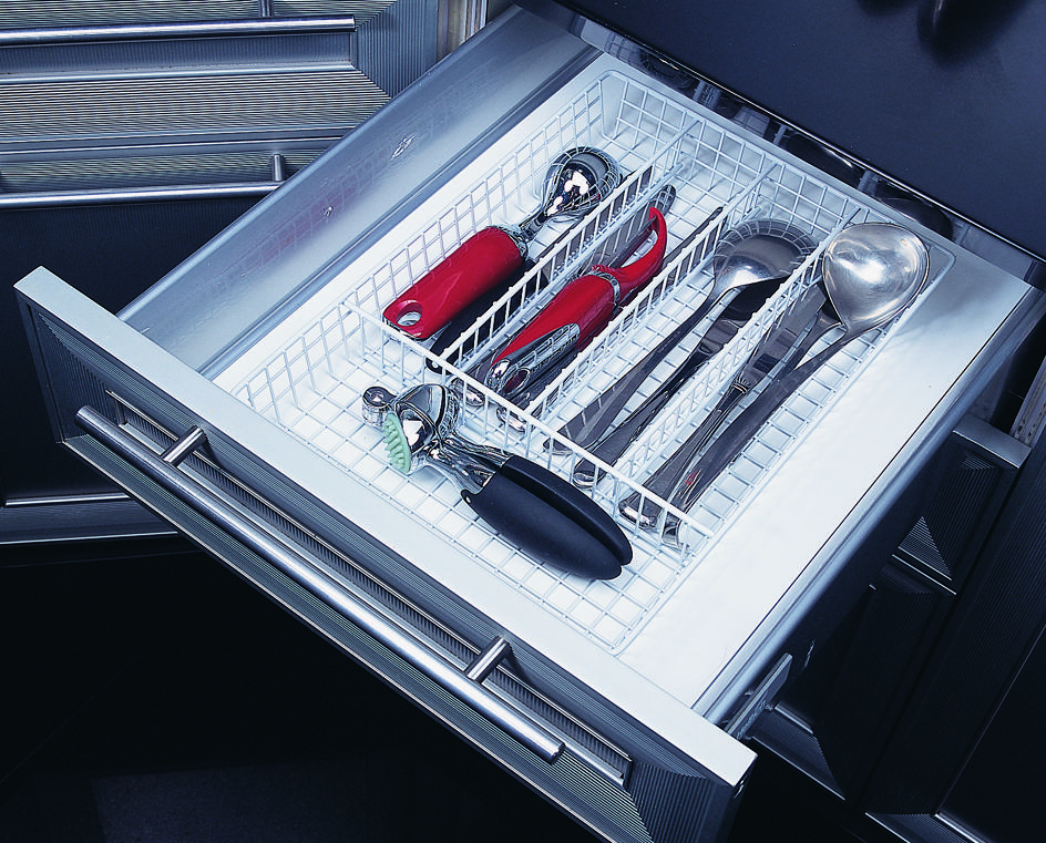 WHITE SILVERWARE STORAGE TRAY 