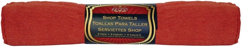 SHOP TOWELS RED WOVEN 6PK     