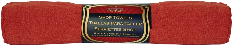 SHOP TOWELS RED WOVEN 6PK     
