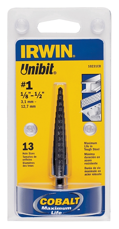 1/8" - 1/2" STEP DRILL BIT    