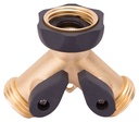 Y-CONN W/SHUTOFF BRASS        