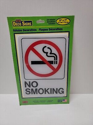 SIGN NO SMOKING 5X7IN PLASTIC 
