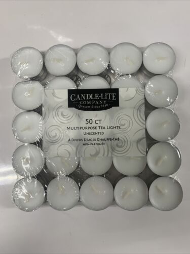 TEALIGHTS 50CT PACK WHITE     