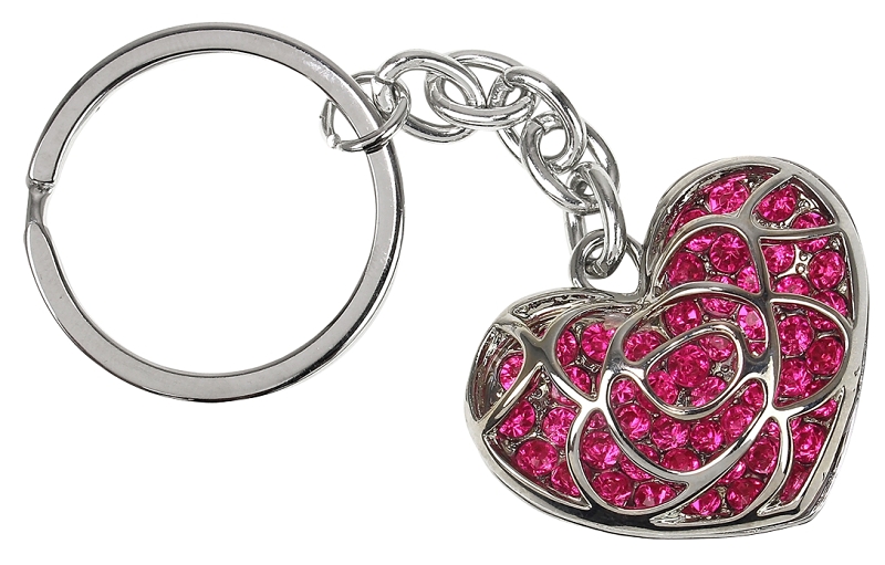 KEYCHAIN HEART CUT OUT PINK   