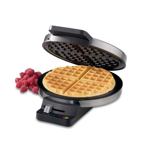 WAFFLE MAKR N/STK RND SS 120V 