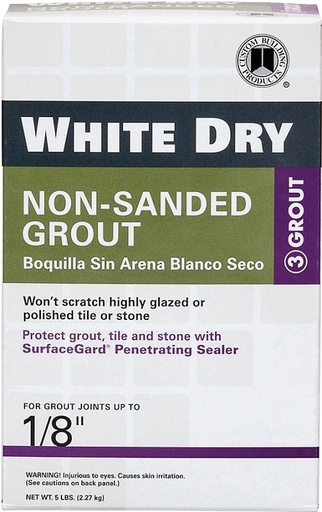 [6720312] GROUT NONSANDED DRY WHITE 5LB 