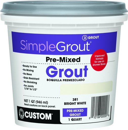 [1514934] GROUT PREMIXED BRIGHT WHT 1QT 