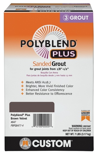 [4358917] GROUT TILE SANDED BRN VLVT 7LB