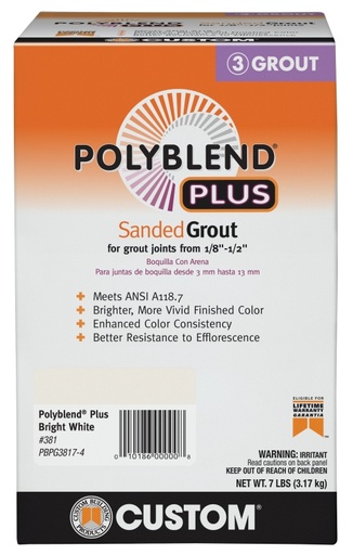 [1515097] GROUT TILE SANDED BRT WHT 7LB 