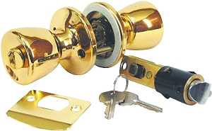 [6440820] LOCKSET ENTRANCE BRASS        