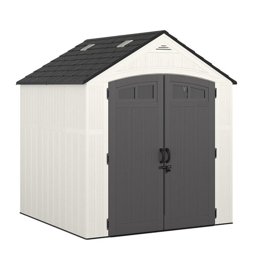 [3305695] SHED STORAGE WHITE/BLACK 7X7FT