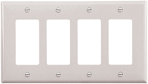 [4304309] WALL PLATE 4 GANG DECR MID WHT