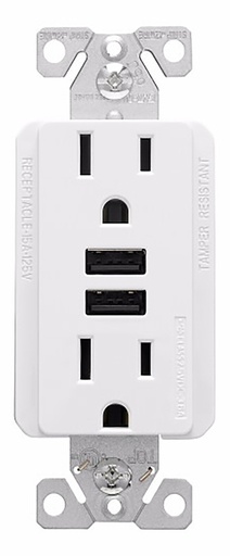 [1452879] RECEPTACLE TMPRPRF USBCHRG WHT