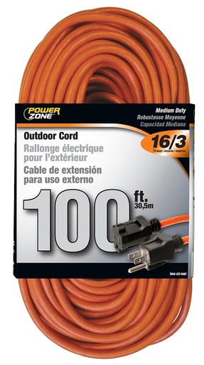 [4329462] CORD EXT OUTDR 16/3X100FT ORG 