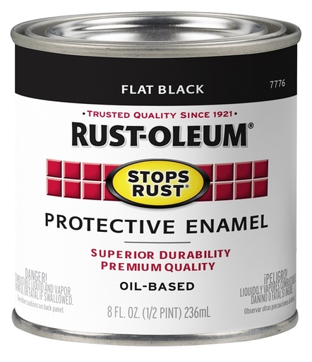[7558869] PAINT RUST OBS FLAT BLK 1/2PT 