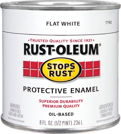 [7561541] PAINT RUST OBS FLAT WHT 1/2PT 