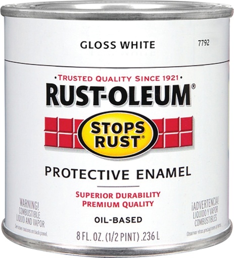 [7561673] PAINT RUST OBS GLOSS WHT 1/2PT